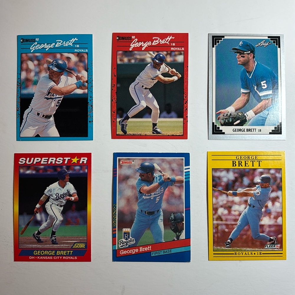 6 George Brett Baseball Cards